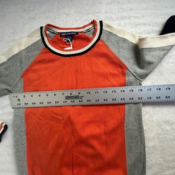 Cutter & Buck Womens Stride Colorblock Sweater XS College Orange Pullover New - Picture 6 of 7